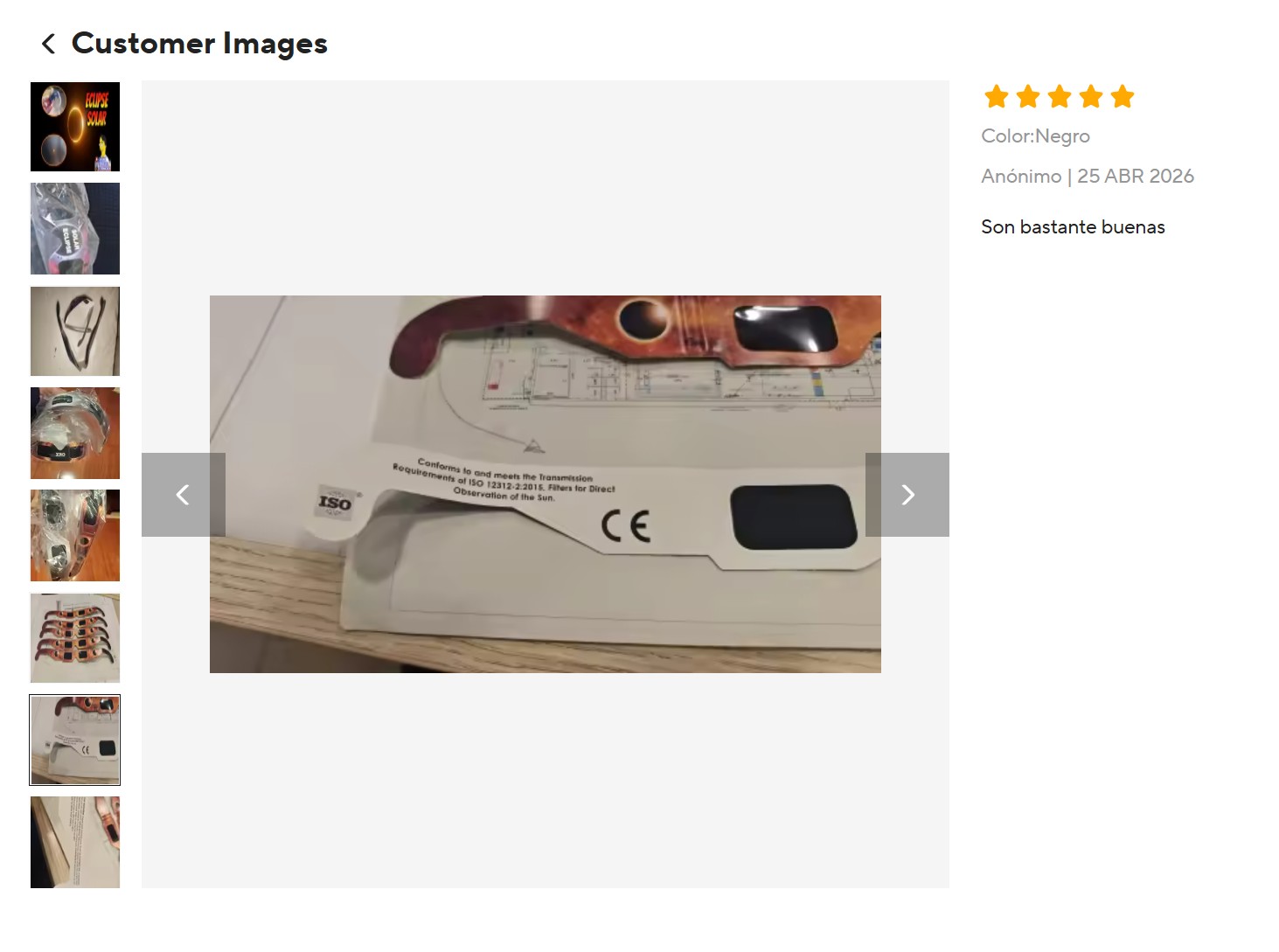 Reverso de gafas de cartón AliExpress
